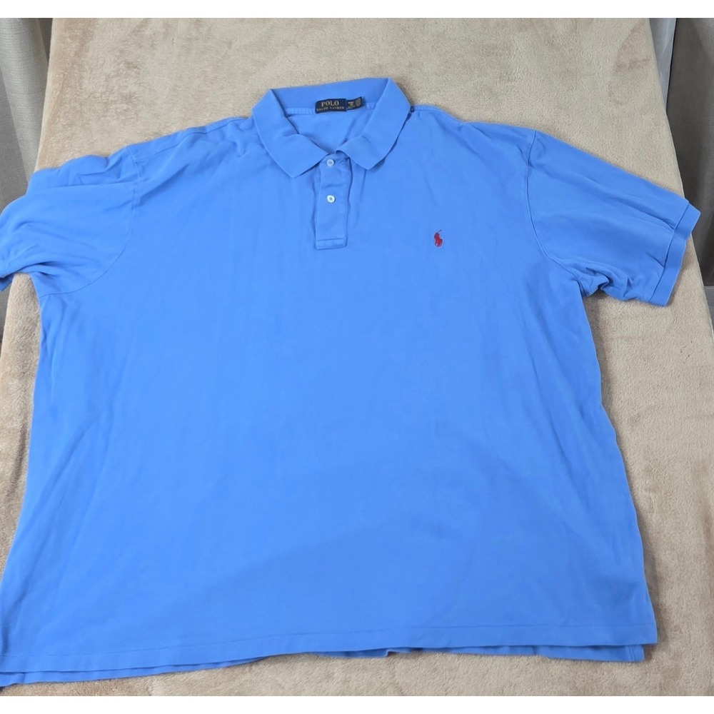 Polo Ralph Lauren Polo Short Mens 4XB Big Blue Mesh Preppy Short Sleeve EUC